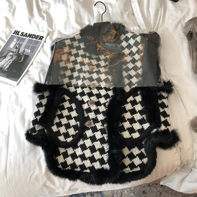 Qiandongge Vest Women's Autumn and Winter New Velvet Warm Loose Imitation Mink Fur Coat