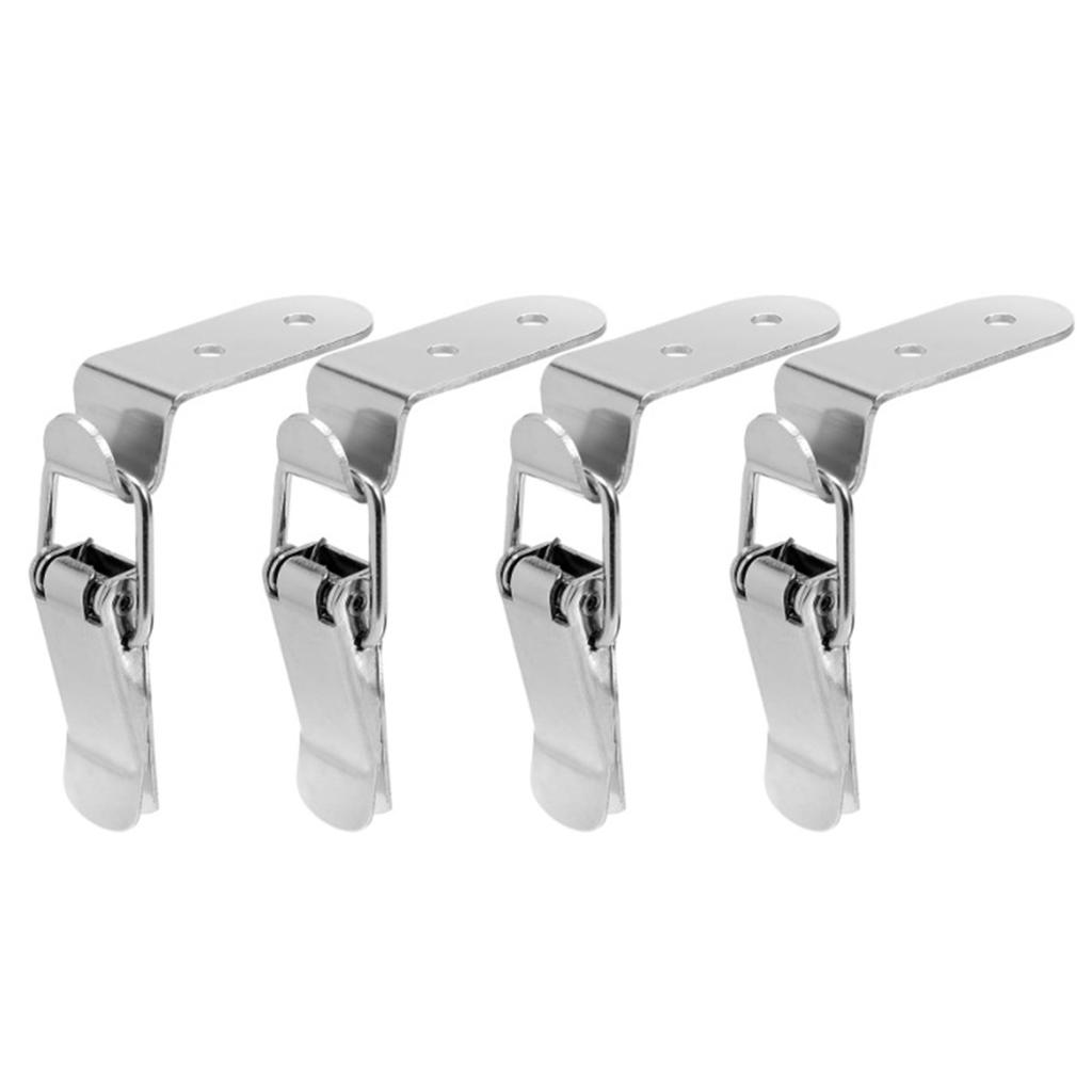 4pcs Heavy Duty Steel Clamp Lock Set Secure Box Fastener with High Tension Spring Spring Buckle Set Simple Installlation