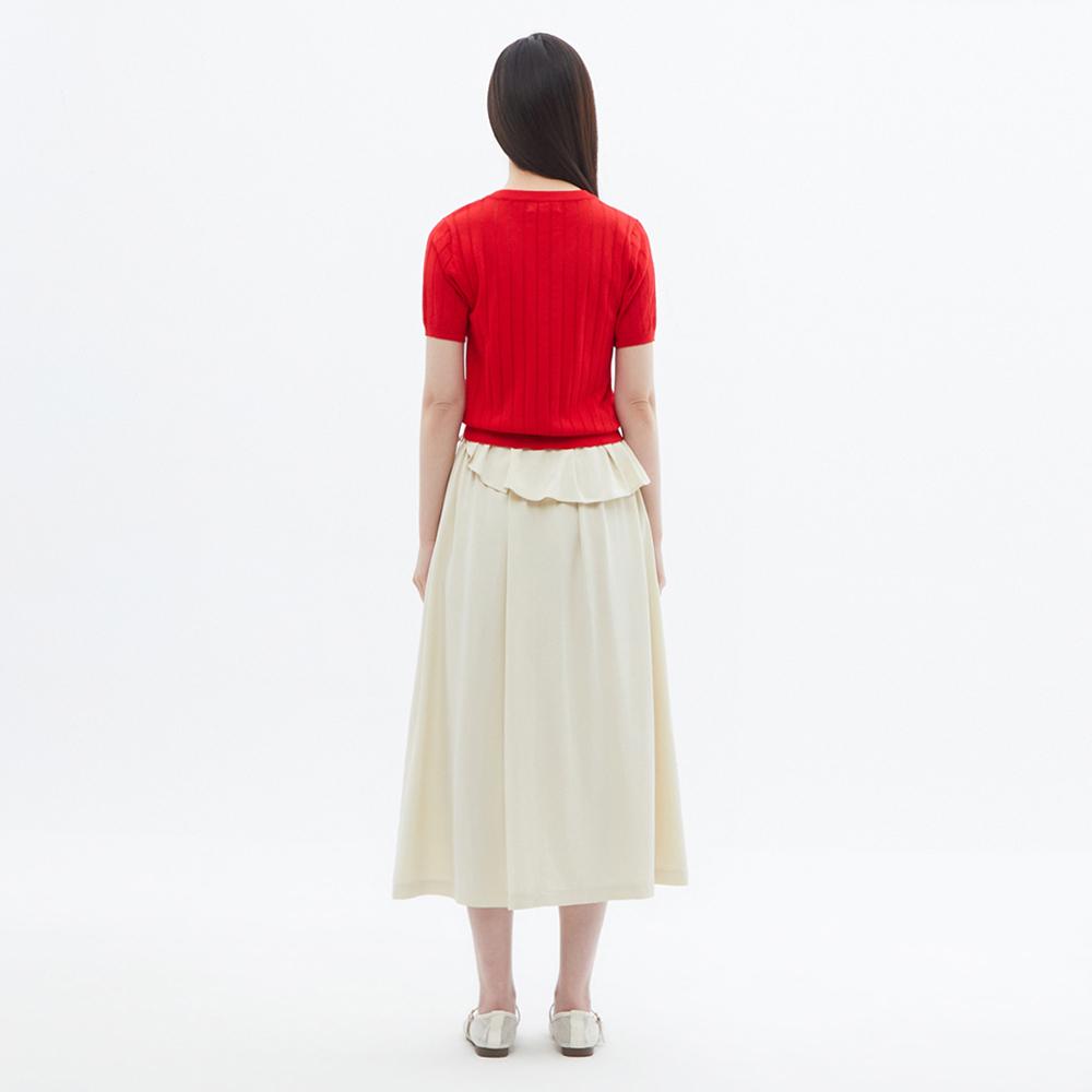 PLASTIC ISLAND Ruffle Belt Tuck Skirt Ps2Ws482