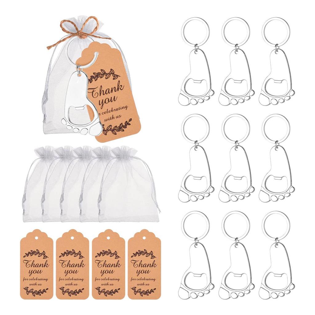 10x Portable Footprint Keychain Bottle Opener Party Favor Souvenir Decorations