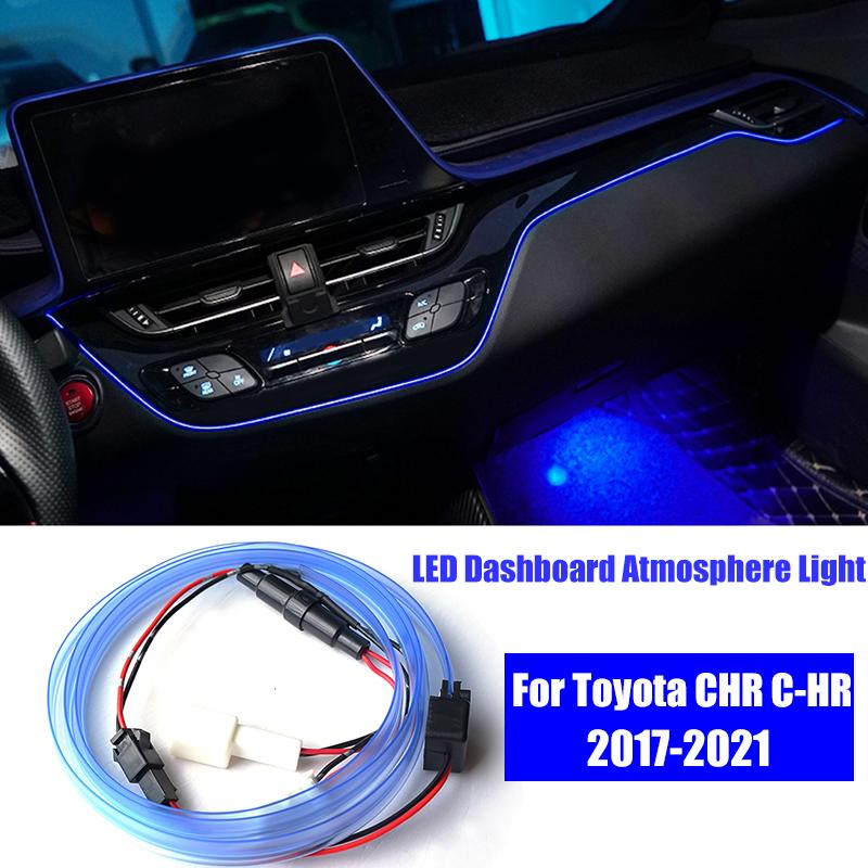 Car Interior LED Dashboard Central Frame Trim Atmosphere Light EL Wiring Neon Strip Ambient Lamp for Toyota CHR C-HR 2017-2021