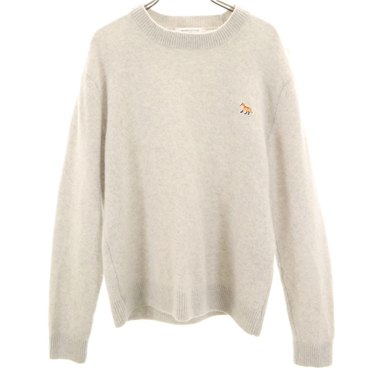 

MAISON KITSUNE Свитер с длинным рукавом из смесовой марокканской шерсти L белый Мужской Б/у