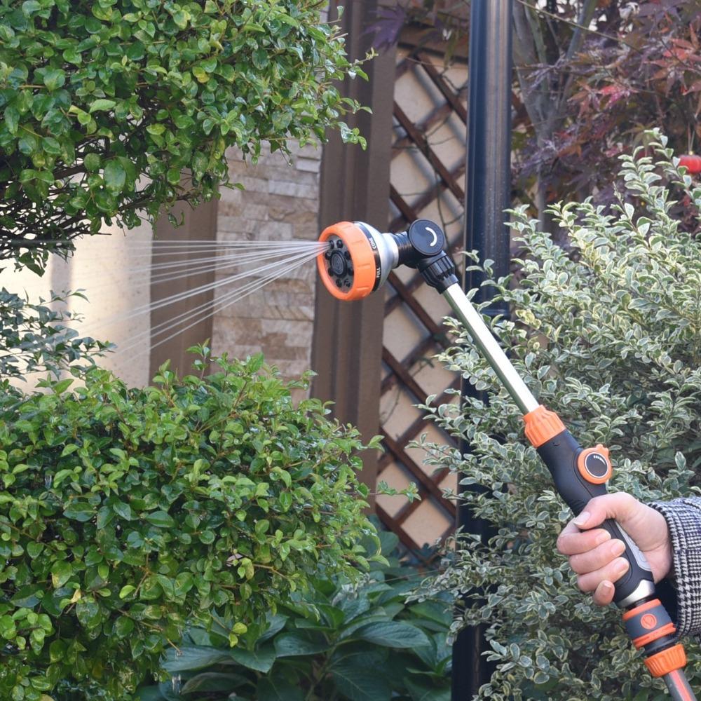 47cm Water Sprayer Nozzle 8 Spray Modes High Pressure Irrigation Hose Nozzle Multifunctional Anti Slip Garden Nozzle Garden