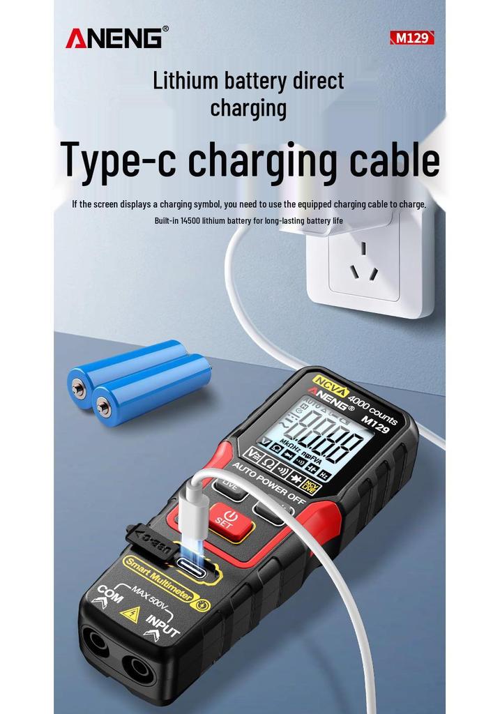 Rechargeable High-Precision Smart Digital Multimeter: Fully Automatic, Multifunctional, Anti-Burn, Universal Electrician's Tool.