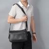Single-shoulder Bag Men's Genuine Leather Crossbody Bag Simple Round Bucket Bag Three-dimensional Single-shoulder Bag