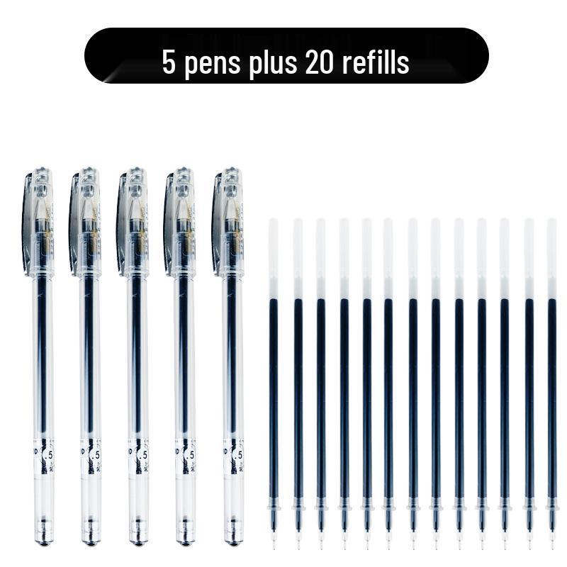 High-Quality Black Pen Set: 0.5 Signature Ballpoint, Ideal for Students & Exams