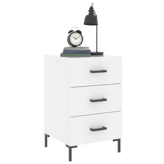 Maison Exclusive - Table de chevet blanc 40x40x66 cm bois d'ingénierie