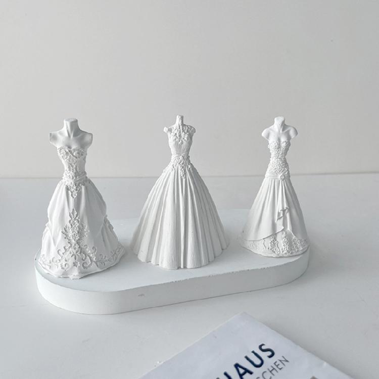 3D Bride Wedding Dress Silicone Candle Mold Bridegroom Suit Resin Casting Moulds