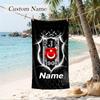 BJK FC Custom Name Printed Beach Towel Personalized Soft Towel For Swimming Beach Travel