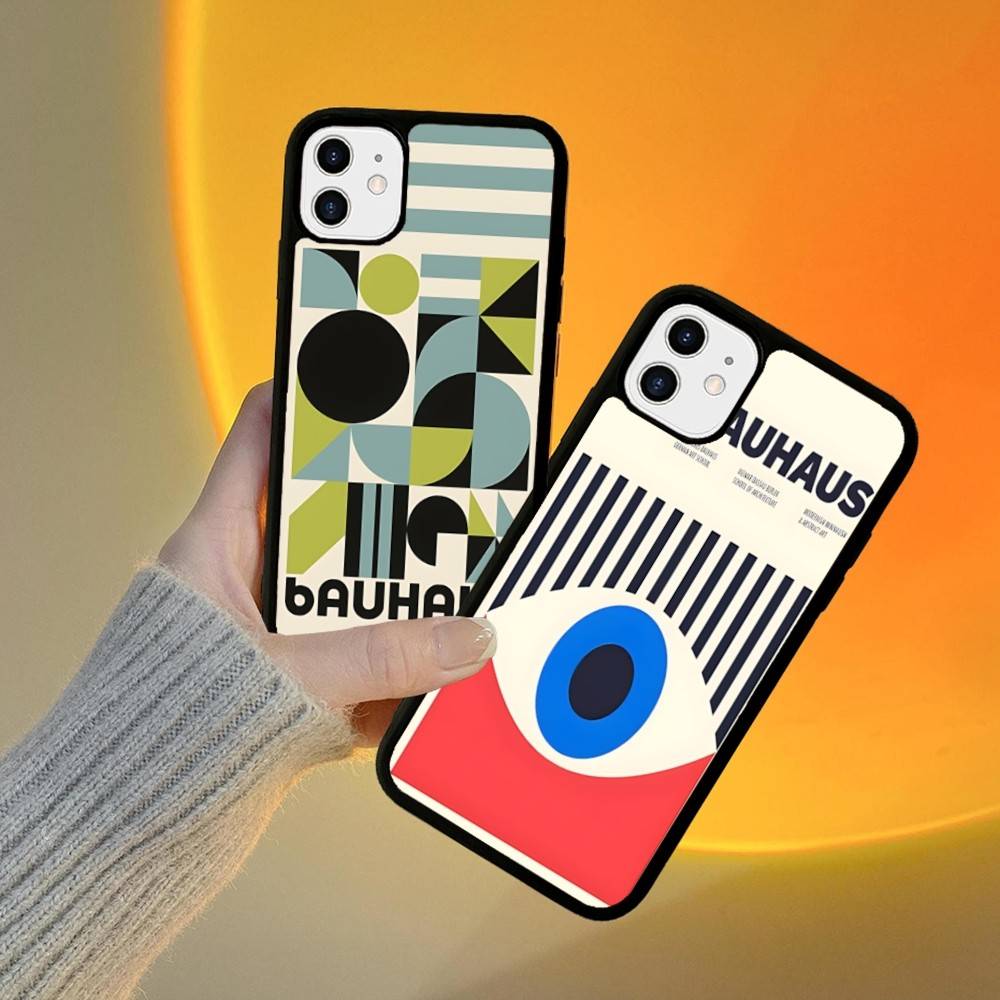 Abstract B-Bauhaus Geometric Art Phone Case For IPhone 17 16 15 14 13 Plus 12 11 Pro Max PC+TPU Cases Back Cover