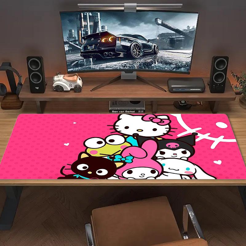 Hello Kitty And Friends Print Cushion Non-slip Laptop Tablet Big Mousepad XXL Mat Mini PC Playmat With Lock edge