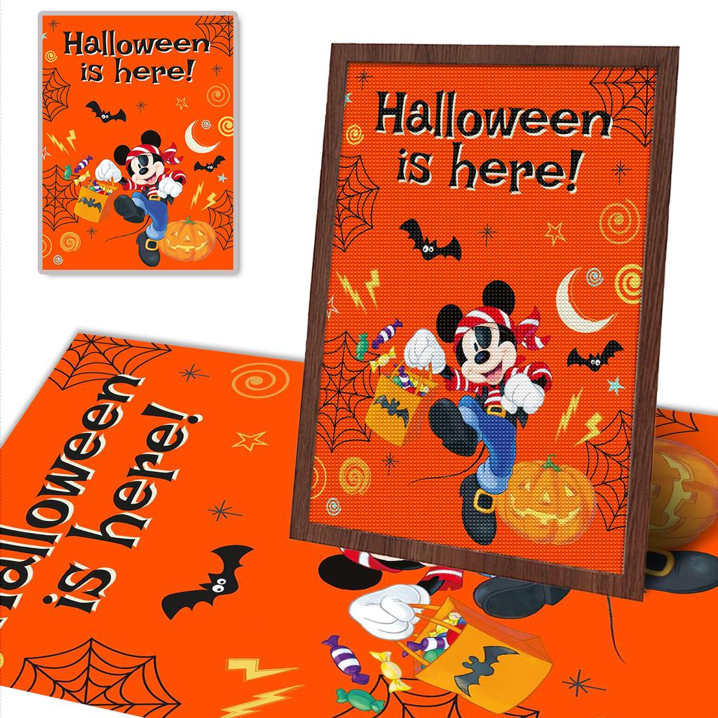 DIY Diamond Painting Mickey On Halloween Cross Stitch Kit Mosaic Art Diamond Painting Full Circle Diamond Home Decoration