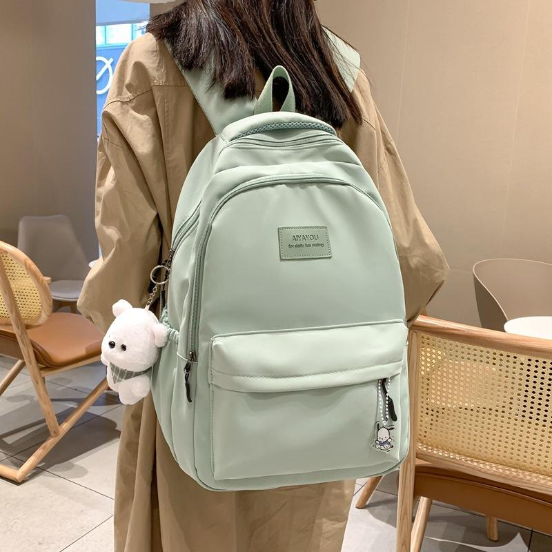 Simple Versatile Backpack Female Large Capacity High School Student Junior High School Student School Bag College Student Computer Backpack Female