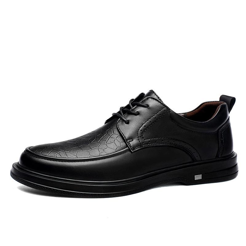 

Кожаная обувь мужская деловая модельная кожаная обувь круглый носок мягкая подошва повседневная кожаная обувь мужская британская обувь для работы оптом 45 чёрный