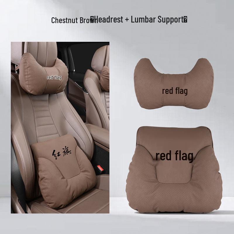 Compatible Headrest Neck & Lumbar Support Cushion for Hongqi HS5/H5/HS7/H7/H9 Vehicles