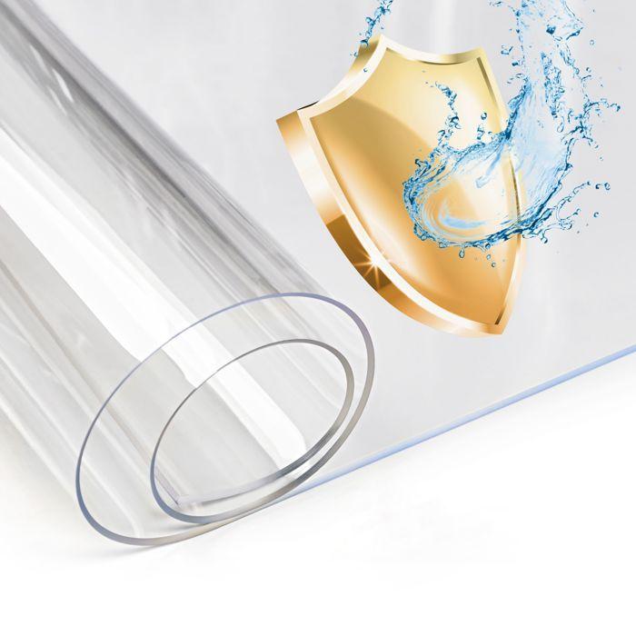 Nappe transparente épaisse 2mm, Résistante et imperméable - Rectangle 70 x 110 cm - Film de Protection pour Table en PVC