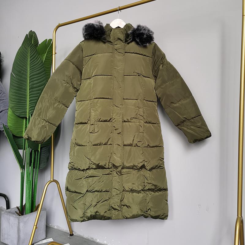 

Пальто из искусственного меха, высокое качество, теплая зимняя женская однотонная куртка с капюшоном, парки на пуху, длинная женская верхняя одежда, коллекция курток 3XL армия зеленый