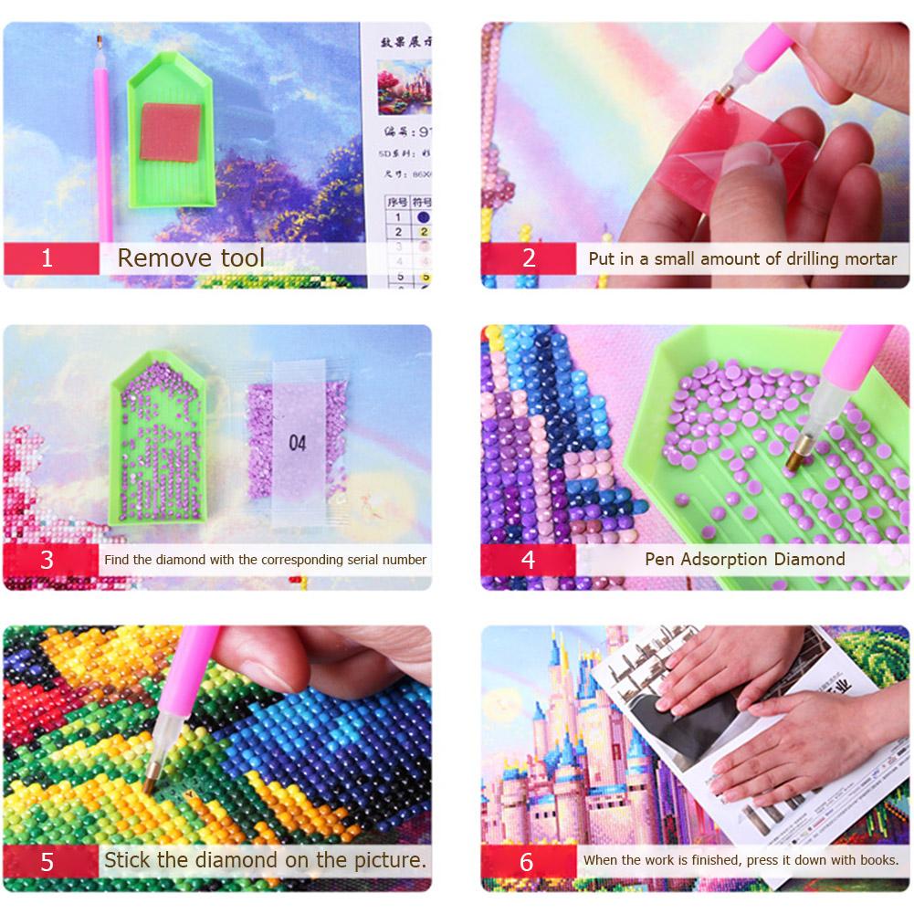 Buy 5D DIY Full Drill Diamond Painting Elephant Sunset Cross Stitch ...