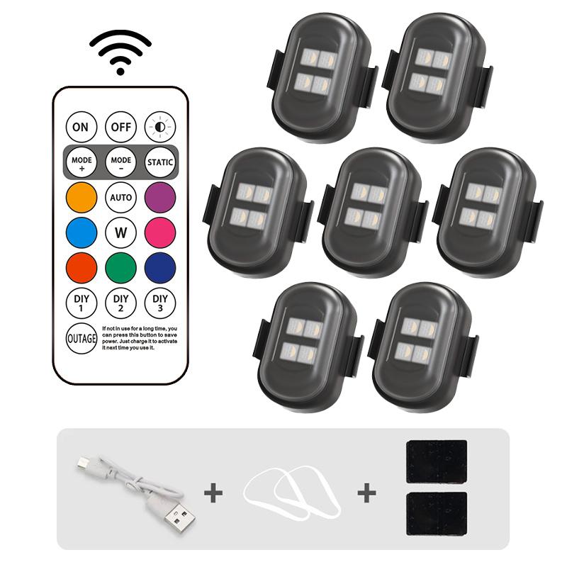 RGB LED Światła Stroboskopowe Samochodowe Motocyklowe LED Migające Pozycyjne Bezprzewodowe Światło Samolot Samolot Helikopter Światła Ostrzegawcze Akcesoria