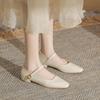 Fashion High Quality Leather Mary Janes Shoes Woman Buckle Belt Flats Small Square Toe Loafers Big Size 34-43 Zapatos De Mujer Ofertas