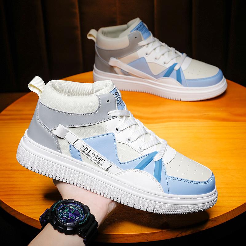 

2025 spring and summer new Internet celebrity high-top board shoes ins trend casual sports shoes personalized fashion Korean version of men s shoes 44
