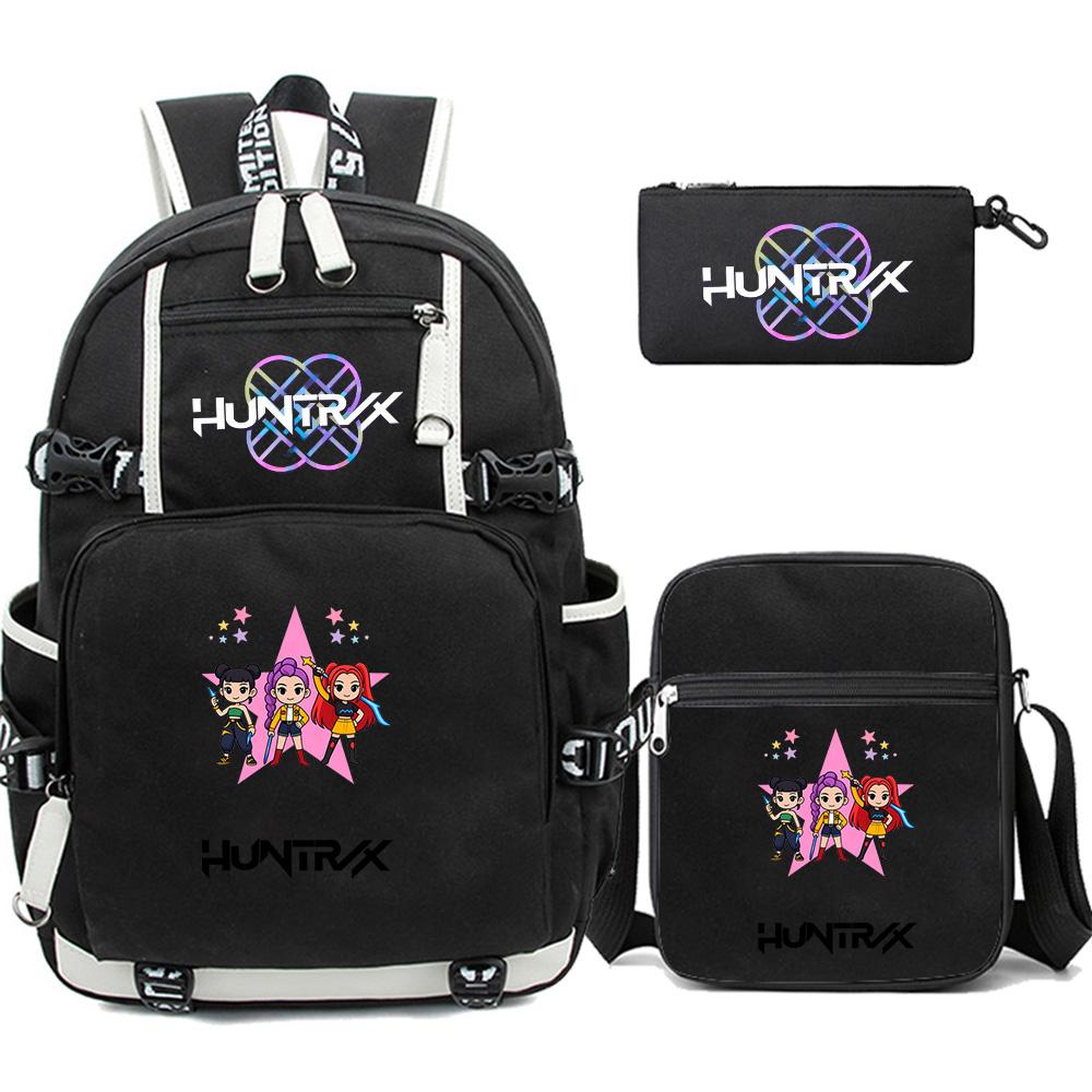 3 Stück/Set Cartoon-bedruckter Rucksack Große Kapazität Schultasche Schüler Junge Mädchen Schultasche Outdoor Laptop Große Kapazität Wasserdichte Reisetasche