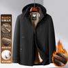 Winter Dad Fleece Thickened Warm Padded Jacket Father Loose Padded Jacket Men Middle-aged Middle-aged and Long Pie Overcome Cotton