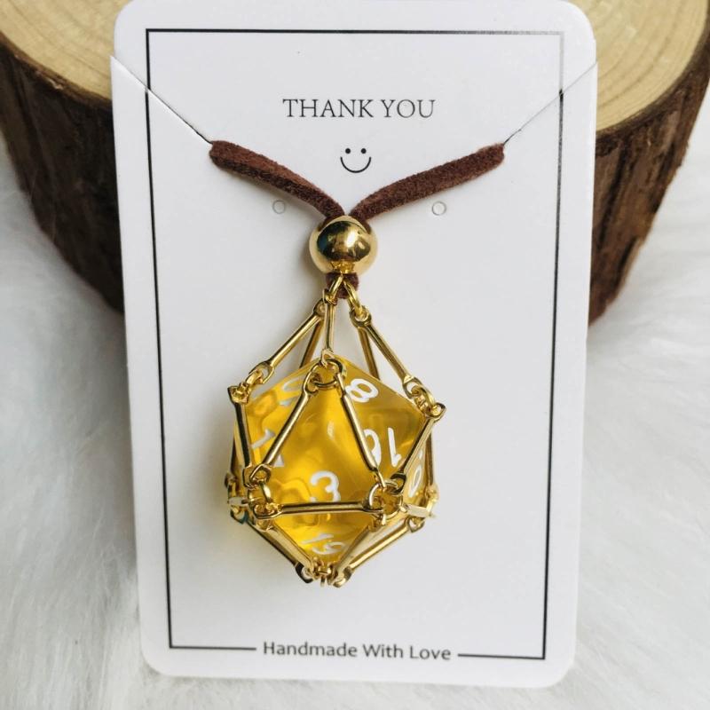 Trendy Cage Holder Necklace with Interchangeable Crystal Rope Pendant Fashionable Crystal Stone Accessory for Women