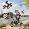 6 In 1 Foldable Kids Trike with Adjustable Parent Handle & Canopy for Ages 1-5, Pink