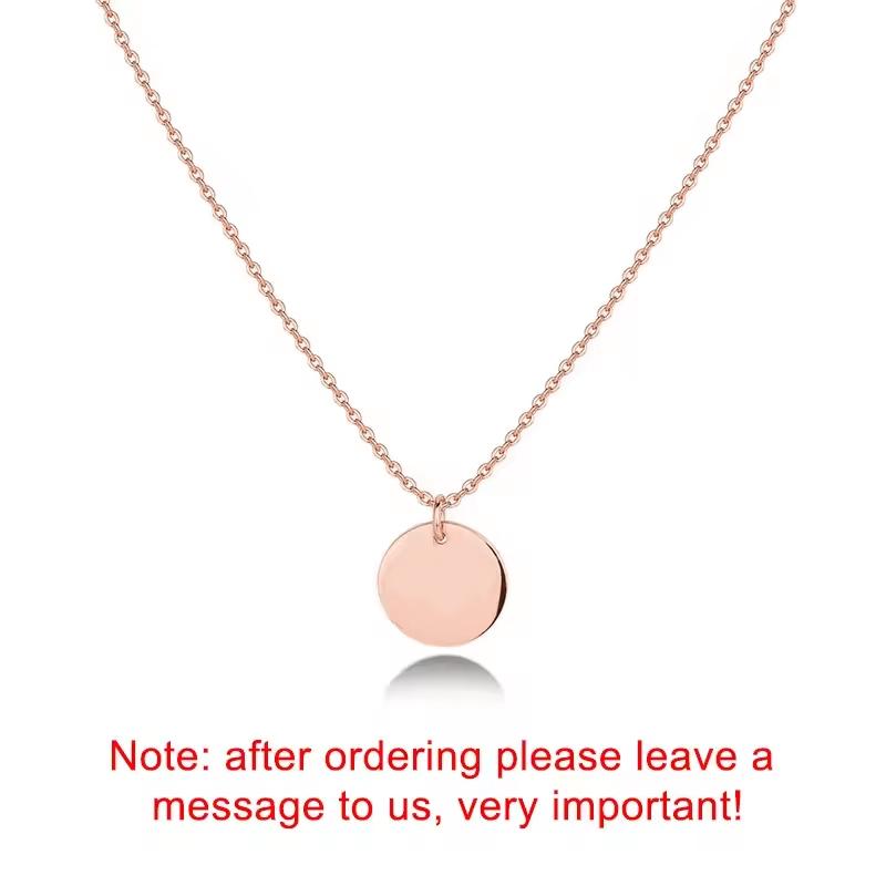 New North Personalised Engraved Necklace Stainless Steel Jewelry Mom Gift Choker Custom Name Coin Pendant Necklace for Women