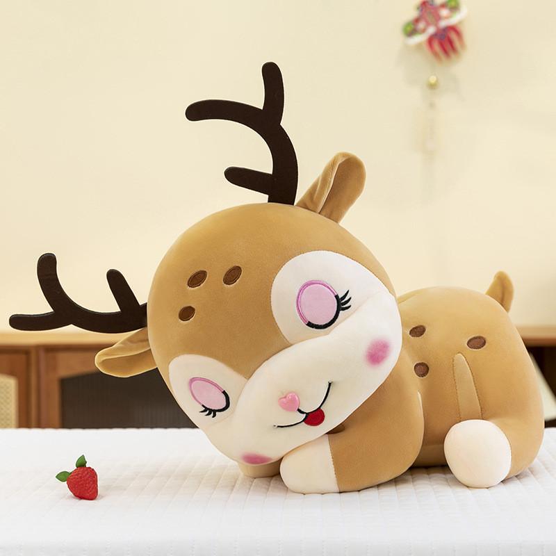 Plush Cartoon Deer Toy Stuffed Animal Doll Pp Cotton Filling Holiday Child Gifts