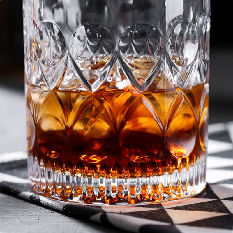 Houseware Premium Crystal Whiskey Glasses Drinking Glasses  Lead-free Glass Engraved Cognac Glass Perfect for Cocktail Juice