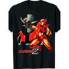 Black Mazinger Z Robot And Warrior Character Print Men'S T-Shirt, Inspired by Anime, Perfect for Casual Wear And Fans of Classic Mecha Series.