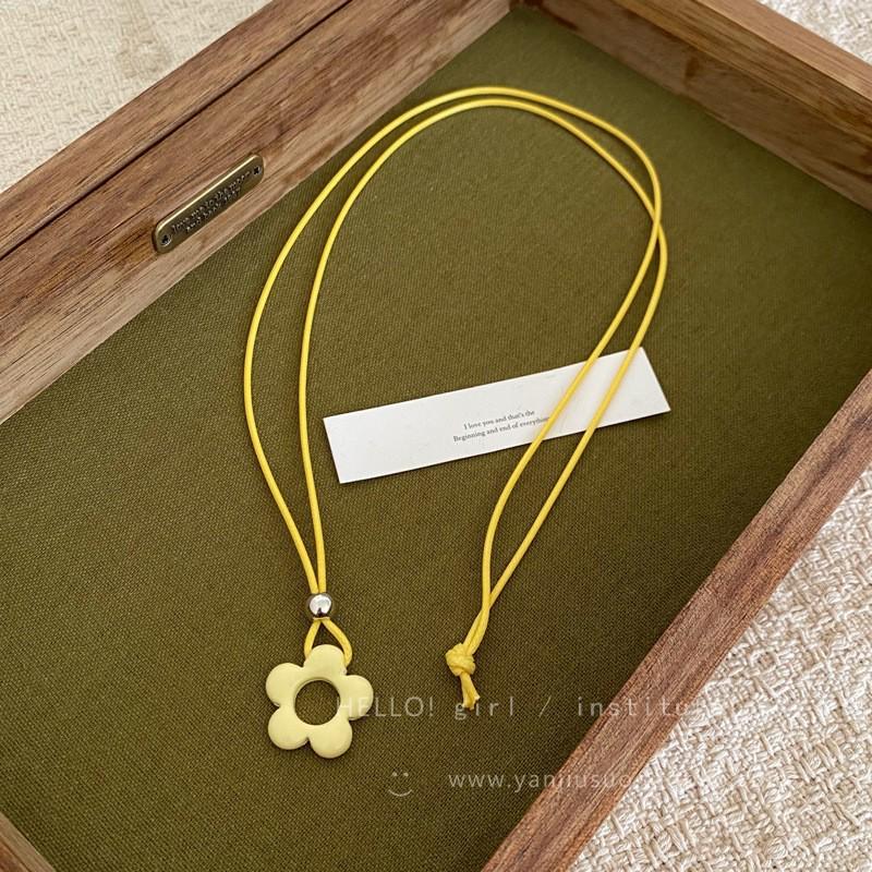 Korean Heart Comb Black Drawstring Necklace - Women's Fashion Choker Chain