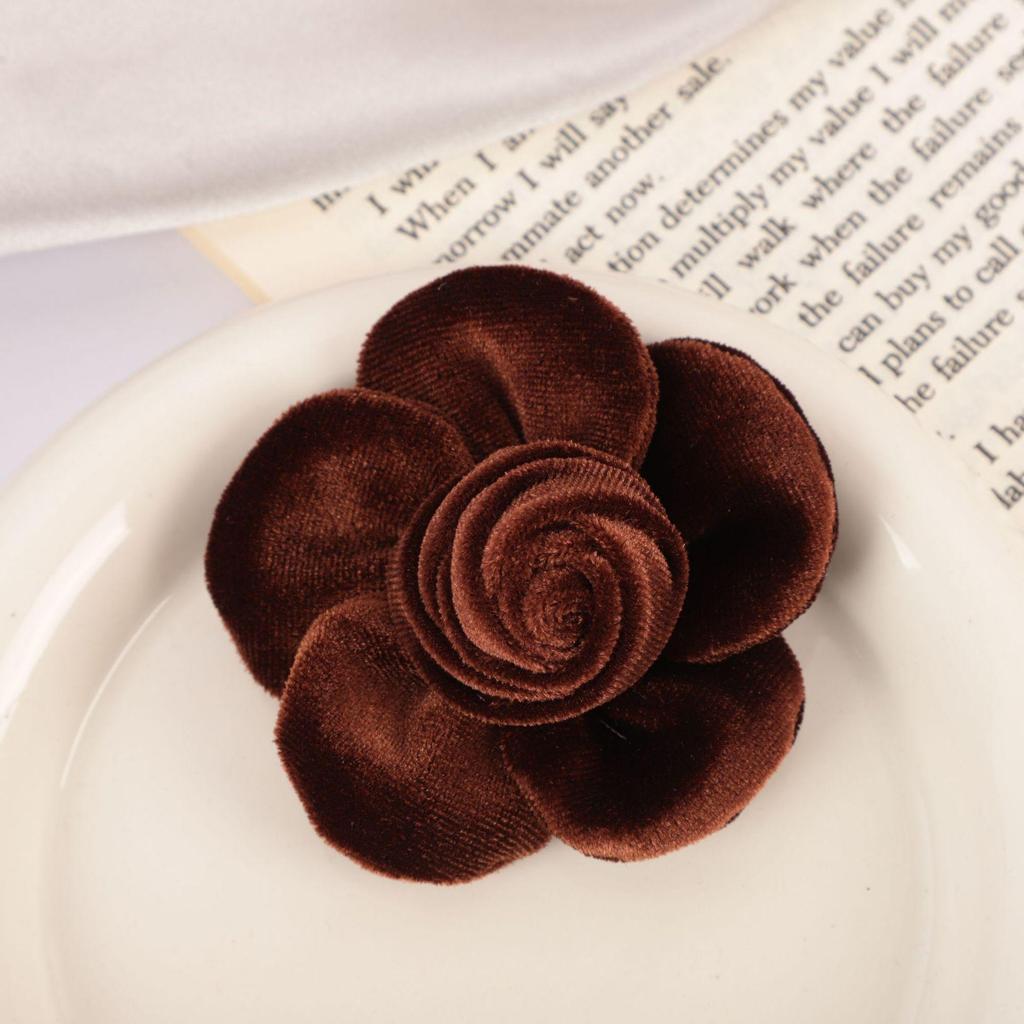 French Retro Velvet Five-Petal Rose Handmade Versatile Hair Clips & Accessories