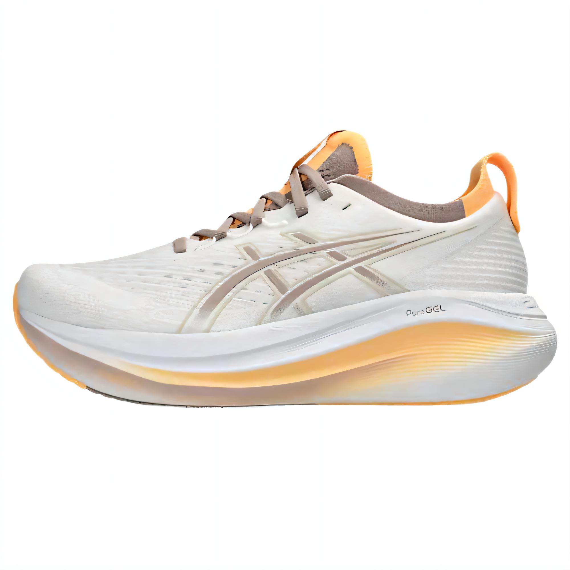 

Asics GEL NIMBUS 27 Abrasion Resistant Low Top Running Shoes Women s White Brown 39.5