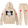Ensemble Hoodie Anime Naruto Hommes Femmes - Impression Uchiha Itachi Sweat à Capuche Décontracté Manches Longues Pantalon