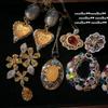 Vintage Floral Zircon Earrings With Gold Plated 18K Finish Womens Retro Statement Jewelry