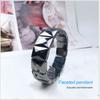 Terahertz Stone Bracelet Fashionable Faceted Rectangle Pain Relief Energy Stone Bracelet for Men