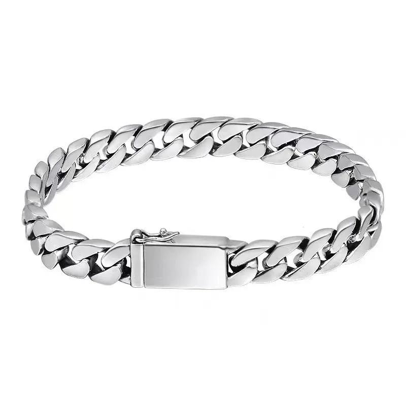 Stylish Miami Cuban Link Metal Bracelet for Men Classic Banquet Bead Fashionable Accessory from Mainland China Jewelry Category