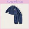Boys Denim Shirt And Pants Set With Soft Cotton Material For Fall And Spring Wear