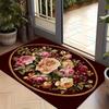 1Pcs Anti Fatigue Kitchen Rugs Vintage Floral  Print Waterproof Non-Slip Thick Cushioned Kitchen Mat Heavy Duty Comfort Standing Mat for Bathroom