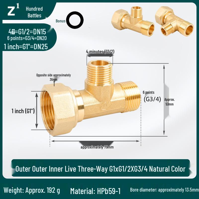 Conector Rápido de Cobre Puro de Gran Caudal Macho/Hembra Tipo Y con Tuerca Móvil Codo Distribuidor de Agua