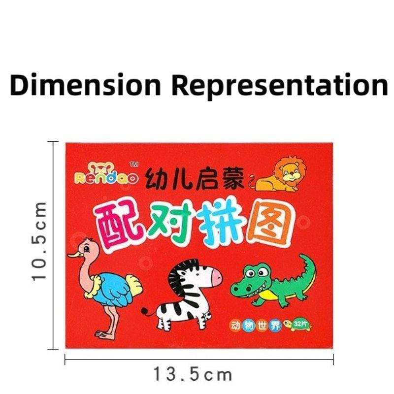 Non-Toxic 32 Pack Montessori Education Toddler Matching Cards Learning Games For Kids Toys For Kids 2 To 4 Years Old Cartoon Puzzle Baby