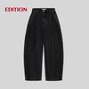 Edition Red Label 2025 Spring Curved Wide-Leg Black Jeans