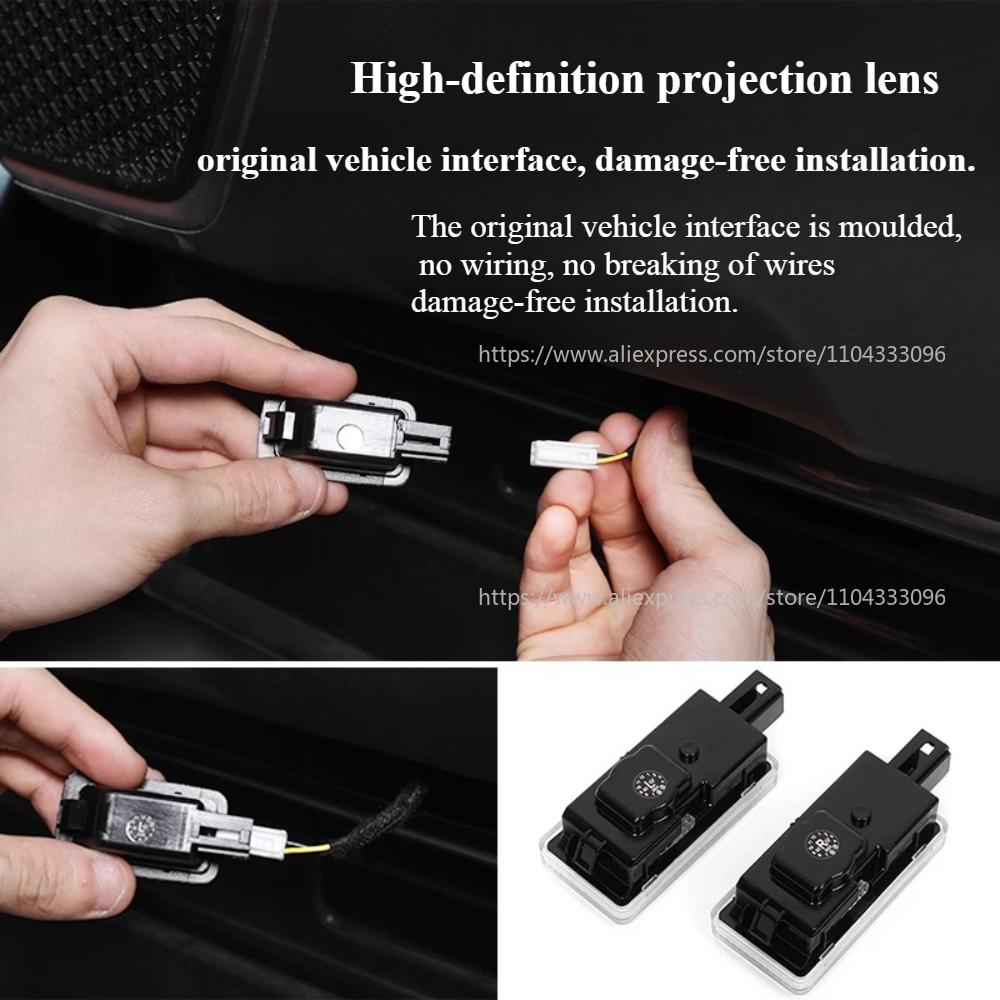 For BYD Sealion 7 Sea Lion 07 2025 2024 Car Door Welcome Light HD Logo Projector Lamp Laser Lamp Shadow Door Projection Light