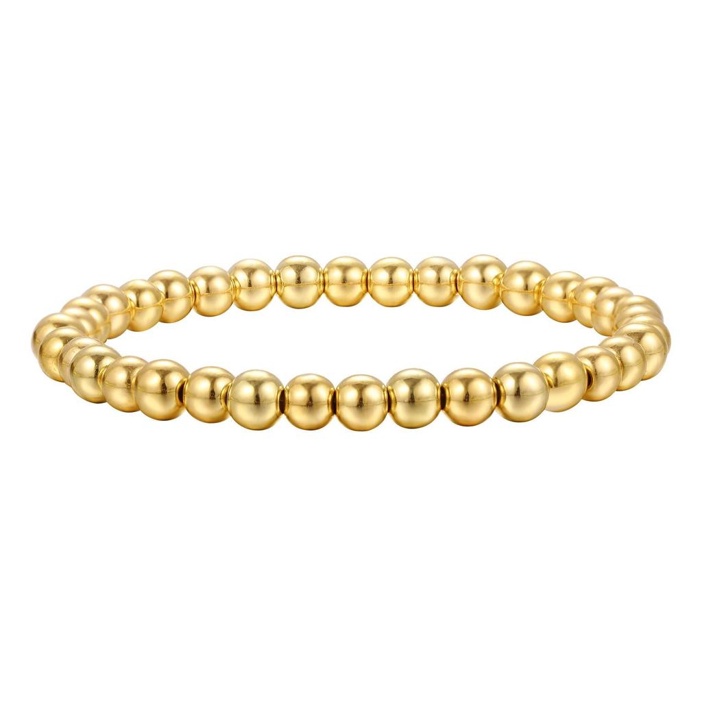 European/American Style Waterproof, Wear-Resistant Women's Beaded Elastic Bracelet - Fashionable, Stackable, and Simple Design