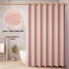 Roman Hole Linen Shower Curtain with Creative Digital Print and Magnetic Closure