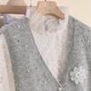 Damenmode V-Ausschnitt Verzierte Strickweste