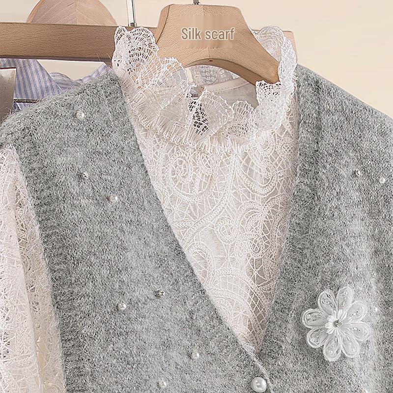 Damenmode V-Ausschnitt Verzierte Strickweste